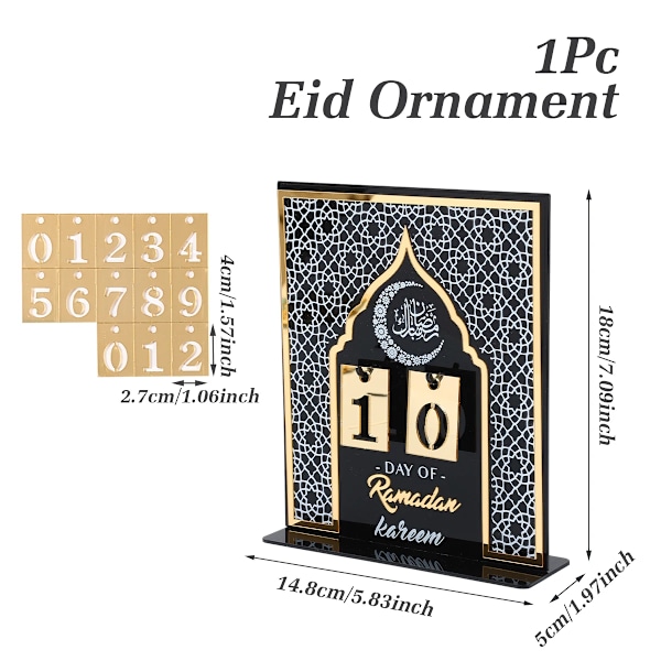 Akryl Ramadan Nedtelling Kalender Ornamenter Gaver Eid Mubarak Ramadan Dekor