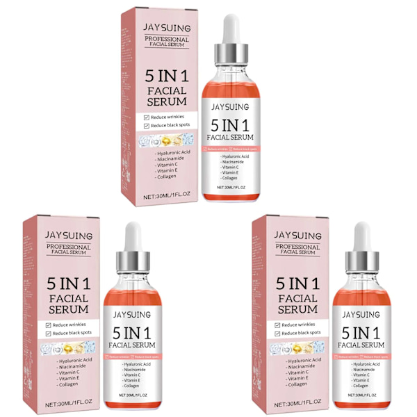 5 In 1 Ansigtsbehandling Serum Fade Fine Linjer Opstrammende Skin Shrink Porer Fugtgivende Ansigt Serum