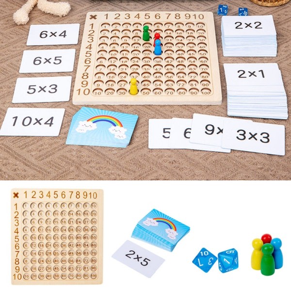 Montessori Multiplikasjon Tre Brett Spill Barn Læring Pedagogiske Leker