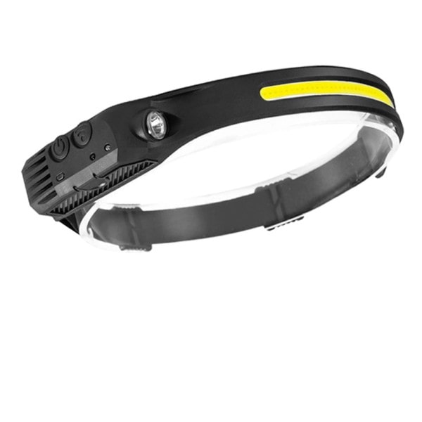 Led Strålkastare Sensor COB LED Skärm Ficklampa USB Uppladdningsbar Huvud Ficklampa