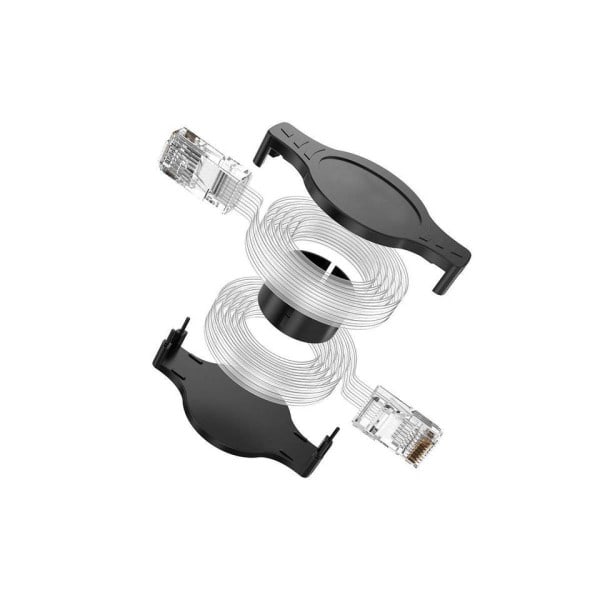 Bärbar RJ45 Cat 5 5e Infällbar Ethernet LAN Nätverk Patch kabel 10/100 Mbps 1,5m/5FT
