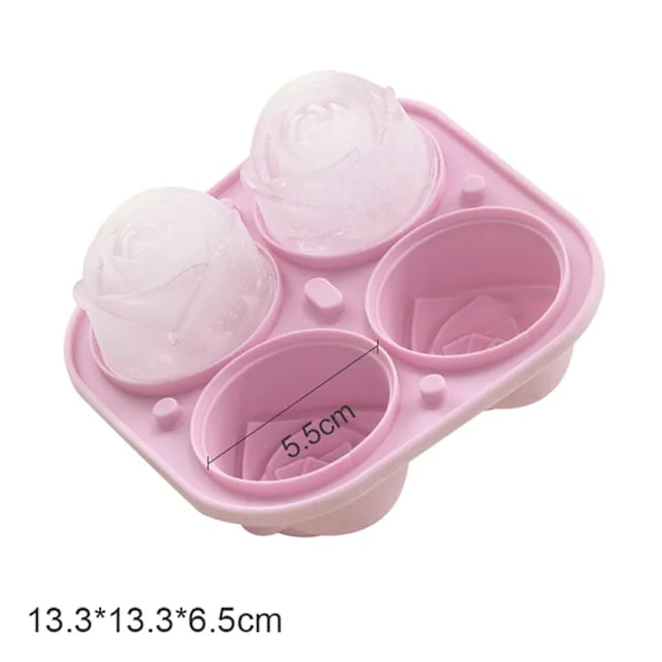 3D Rose Is Forme 2,5 Tommer Stor Is Terning Bakker Make 4 Kæmpe Sød Blomster Shape Is