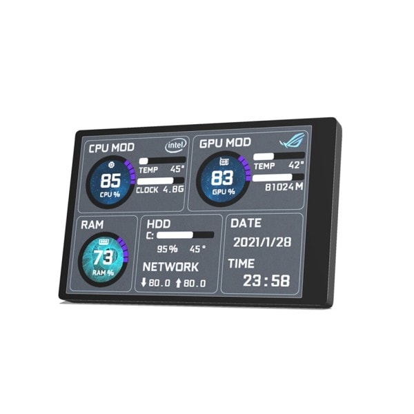 3,5 tuumainen IPS TYPE-C toissijainen näyttö tietokone näyttö CPU GPU RAM HDD USB näyttö
