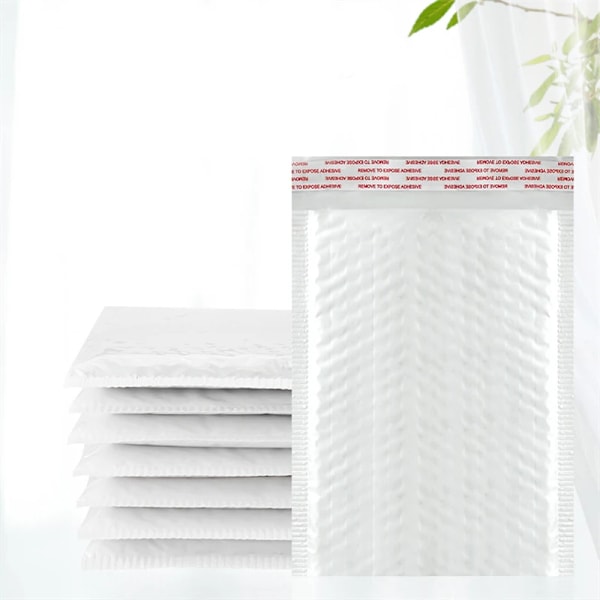 50 bitar Bubble Mailers Vit Poly Bubble Mailer Self Seal Faddered Present påse Förpackning kuvert påsar