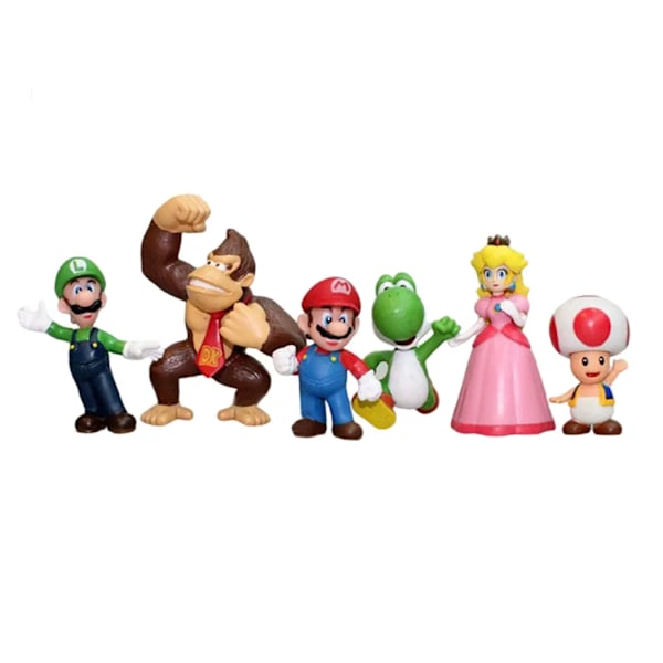 Super Mario Bros PVC Action Figur Leksaker Dockor Modell Set