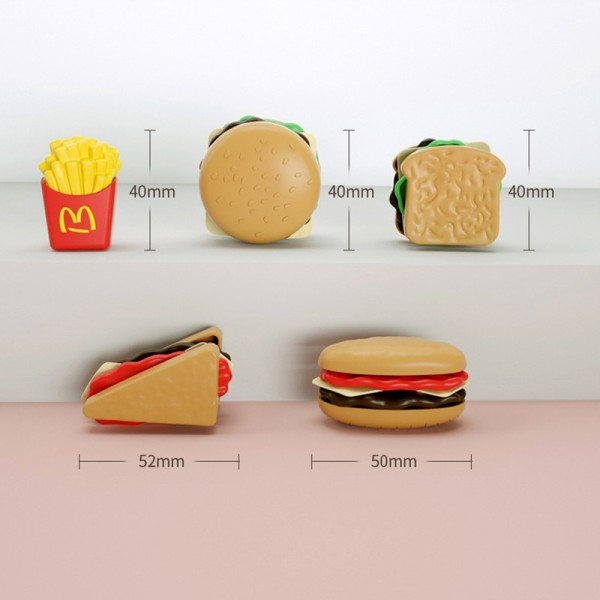 10 bitar Mini Burger Set Låtsas Leka Kök Snabb Fot Simulering Hamburgare Leksaker För Barn