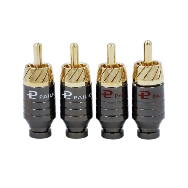 4 stk. Luksus lodning RCA stik stik stik højttaler lyd output/Input adapter stik forgyldt belagt