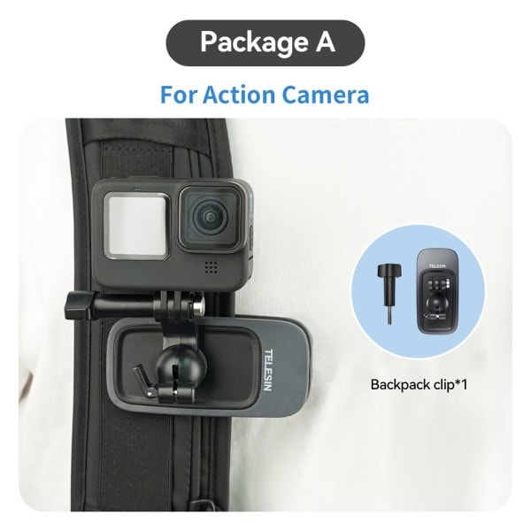 360° Rotation Magnetisk Ryggsäck Klämma Klämma Fäste för GoPro Hero 11 10 9 8 7 6 5 Insta360 DJI Action Kamera Tillbehör