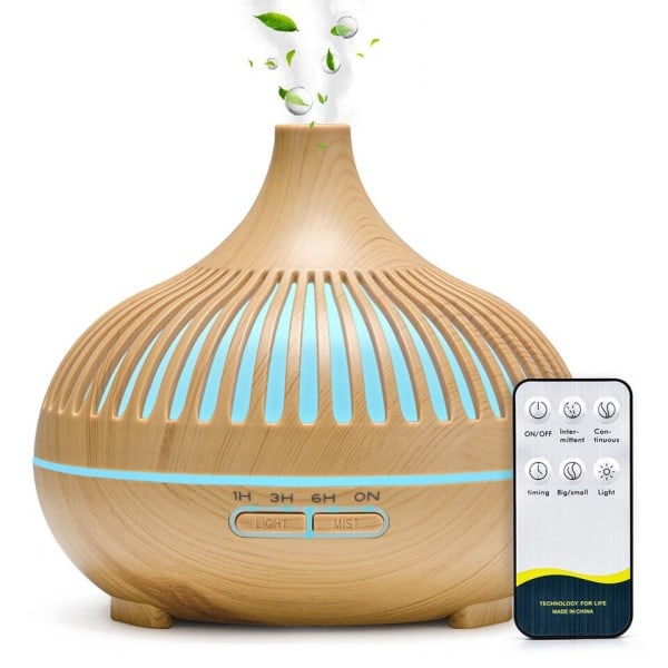500ML aromaterapi essensiell olje diffuser tre korn fjernkontroll ultralyd luft luftfukter
