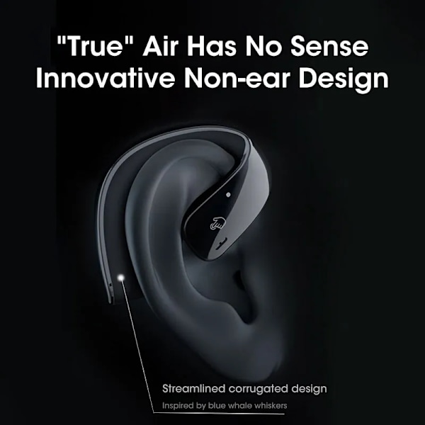 Air Conduction Bluetooth 5.3 Øretelefoner Open Ear Clip Trådløs Hovedtelefon med Mic Sports Headsets