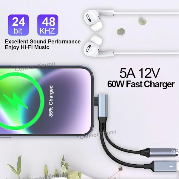 2 in 1 OTG kyynärpää tyyppi USB C  3,5 mm liitäntä AUX ääni kuulokkeet