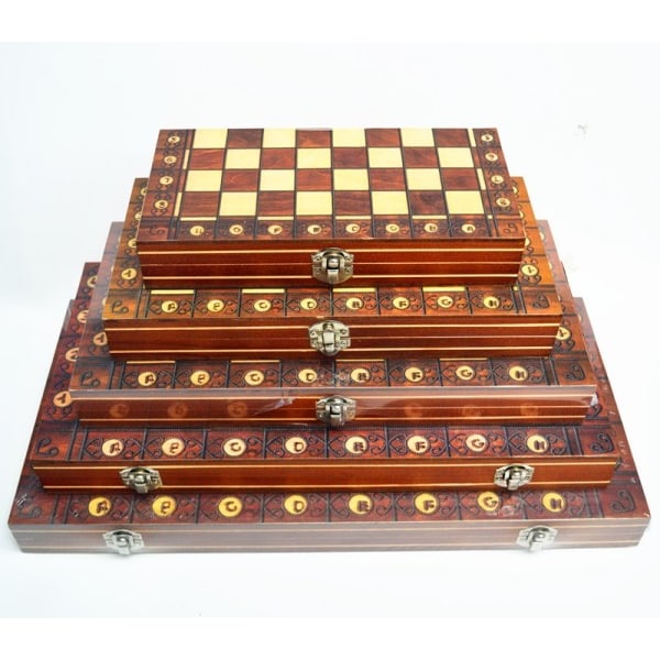 Schack Magnetisk Backgammon Checkers Set Foldable Bred Spel 3-i-1 Road International Chess