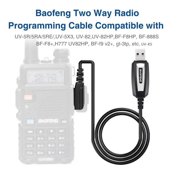 USB Programmering Kabel Med CD för Baofeng UV-5R 82 888S UV-S9PLUS UV-13 16 17 21 Pro Quansheng UV-K5 5R Plus Walkie  Talkie Radio