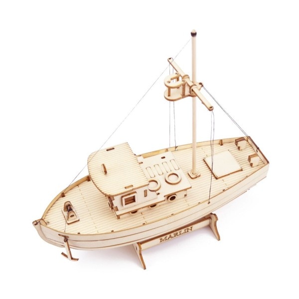 Trä Skepp Modell Kit Segelbåt Fiske Båt Byggnad 3D Pussel Montering Trä Gör-det-själv Mekanisk leksak
