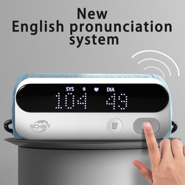 Engelsk Voice Arm Bluetooth Genopladelig Lang Tid Brug Medicinsk Blod tryk Monitor