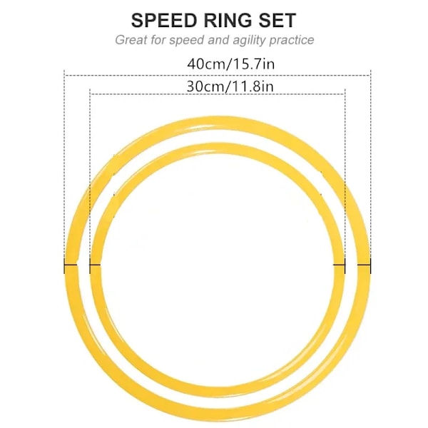 12 stykker Durable Agility Træning Ringe Portable Fodbold Fodbold Speed Agility Træning Ringe