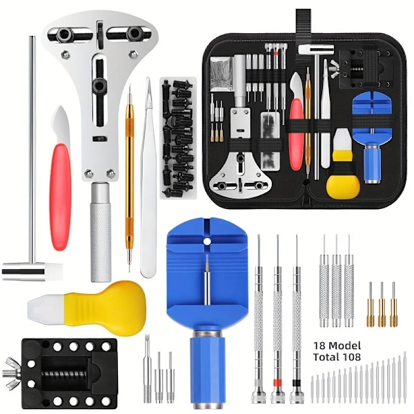 147 bitar set Klockare Klocka Reparation Reparation Verktyg Kit, Case RemoverOpener Bar Set, Bekvämlighet Varumärke Klocka Verktyg