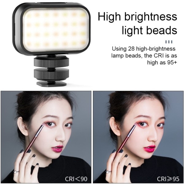 Ultra Mini Rechargeable LED Video Light Justerbar Vlog Light