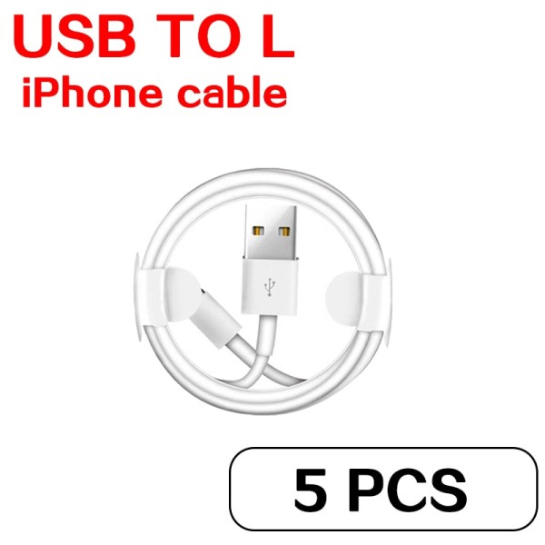 5 st snabb laddning USB laddare kabel för iphone