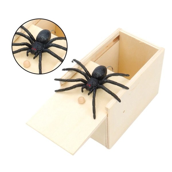 Funny Scare Box Træ Prank Ederkop Skjult i Etuiet Fremragende Kvalitet Prank-Wooden Scarebox