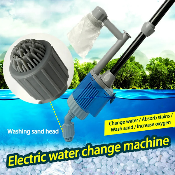 28W Elektrisk Akvarie Fiske tank Vand skifte Pumpe Akvarie Rengøring Værktøj