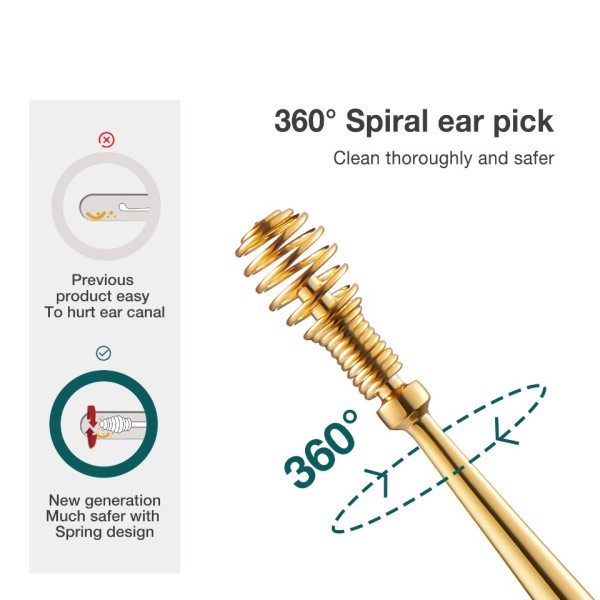 Øre Voks Fjernelse 360° Spiral Massage Ear Pick Ear Canal Cleaner