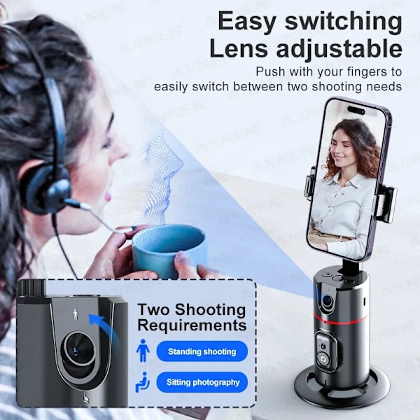 360 Rotation Opfølgning Gimbal Stabilizer Monopod