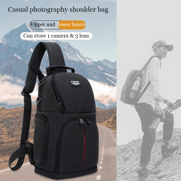 Kamera Slynge Taske Digital SLR Foto Taske Stødsikker Strop Stativ Holder