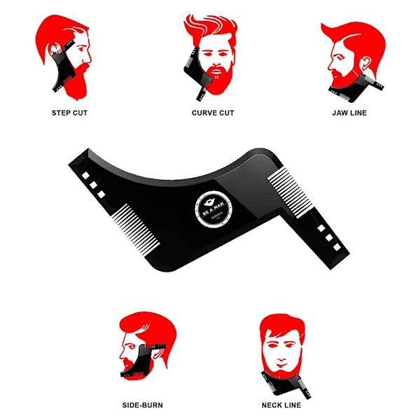 Skæg Styling Shaping Skabelon Kam Ny Barber Værktøj Symmetri Trimning Shaper Stencil