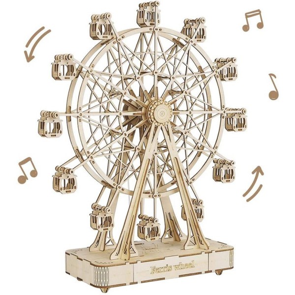 Robotime DIY Rotable 3d Tre Puzzle Music Box Ferris Wheel