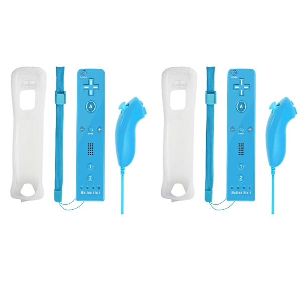 2 i 1 Controller Set Valgfri Motion Plus Joystick Trådløs Fjernbetjening Gamepad med silikone etui video spil