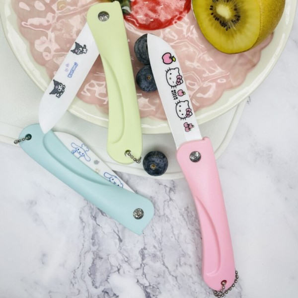 Hello Kitty Cinnamoroll Portable Mini Reise Husholdning Peeler Mat Kniv