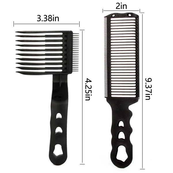 2 osaa sarja päivitys parturi tasainen yläosa hius leikkaus kammat miesten's kaari design kaareva asemointi hius leikkuri kammat kampaaja työkalut