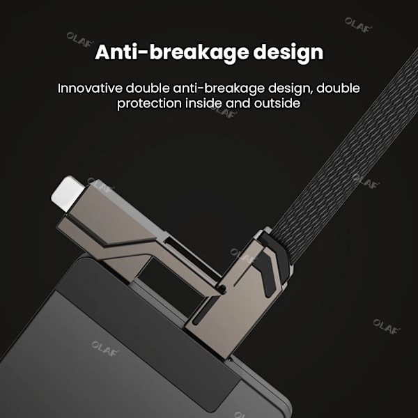 2 meter 4 in 1 100W Hurtig Opladning USB Type C Til USB C / Lighting Kabel