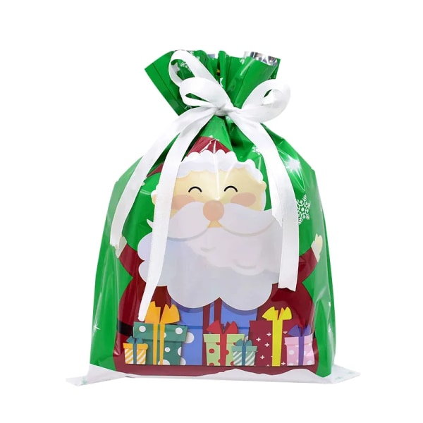 Hyvää joulua joulupukki lahja laukut iso kulta hopea tavarat keksejä karamelli pakkaus laukku