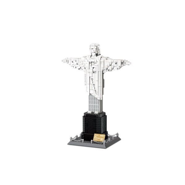 Berømt arkitektur Brasilien Kristus Forløseren skulptur model bygning klodser gade udsigt mursten gør-det-selv legetøj
