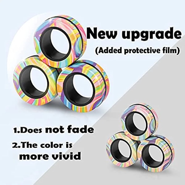 3 delar magnetiska ringar fidget leksak set vuxen fidget magneter spinner ringar  fidget paket bra gåva för vuxna tonåringar barn