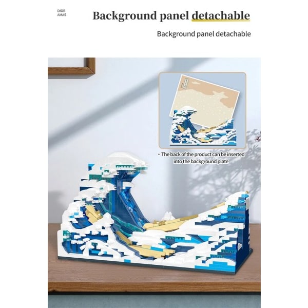Creative Art Van Gogh Paintings The Starry Night MOC The Great Wave of Kanagawa Micro Building Blocks