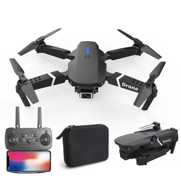 Professionell Drone E88 4k vidvinkel HD kamera WiFi fpv höjd Hold Fullbar RC quadrotor helikopter