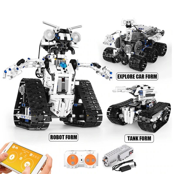 Teknisk Kreativ APP og RC Motoriseret Robot Med LED Part Model Intelligent Byggeklodser Legetøj