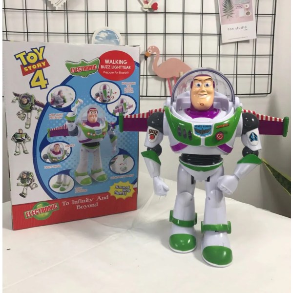 Woody Buzz Lightyear musikk lys med vinger dukke action figur leker