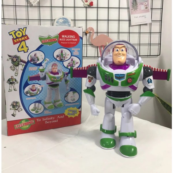 Woody Buzz Ljusår musik ljus med vingar docka action figur leksaker