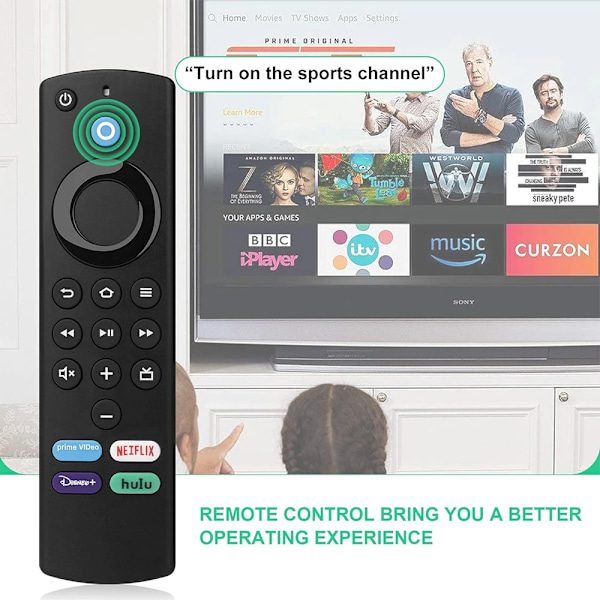 Ersättning Bluetooth Voice Fjärrkontroll Kontroll for Fire TV Stick 4K Max 3rd Gen Stick Lite Cube Smart TV Controller Fungerar med Alexa