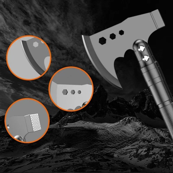 Utomhus camping skyffel med yxa multifunktion överlevnad verktyg