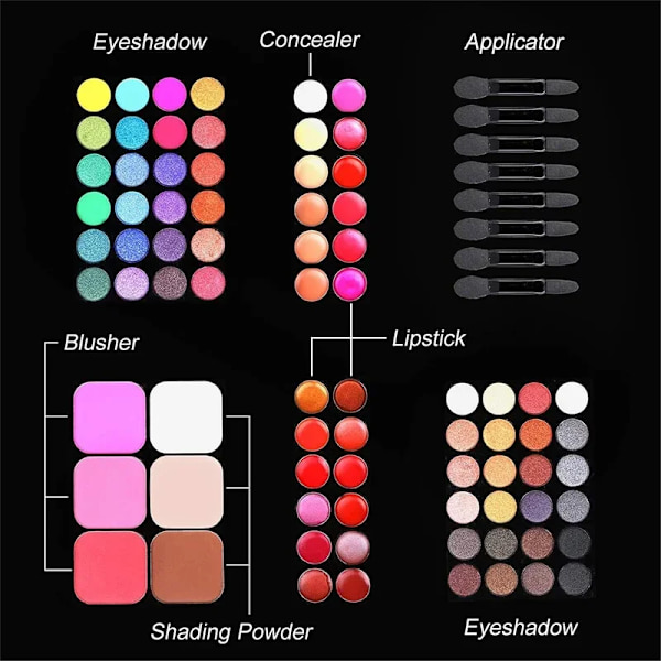 Makeup Set Boks Til Kvinder Kombination Mat Øjenskygge Øjenskygge Læbestift Eyeliner