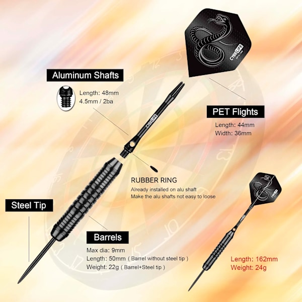 Hög kvalitet 3 delar 24g Professionell Flygande Dart Stål Nål Spets Dart Sport Utomhus Inomhus Underhållning Spel Tillbehör
