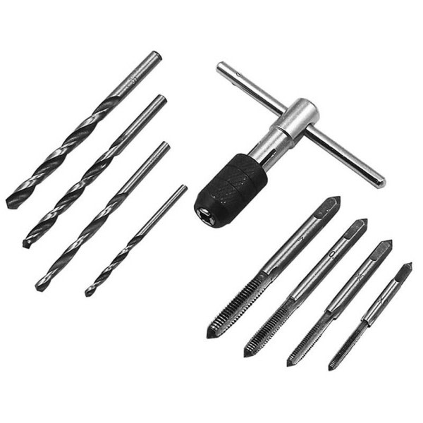 9PCS/SET T Typ Gänga Tapp Reamer Metric Screw Tap Hand Taps Drill Bit Set