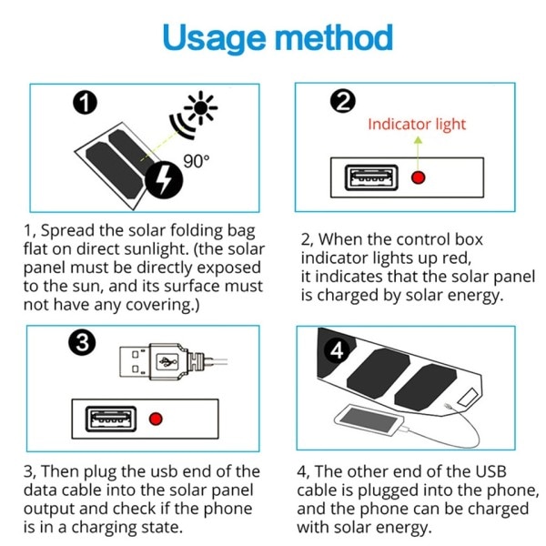 Fällbar Utomhus Solar Panel Laddare Bärbar 5V 2.1A USB Utgång Enheter Camp Vandring Ryggsäck