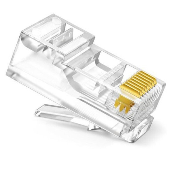 50 pc'er RJ45 stik Cat6 stik netværk uskærmet RJ45 perforeret krystal hoved netværk kabel
