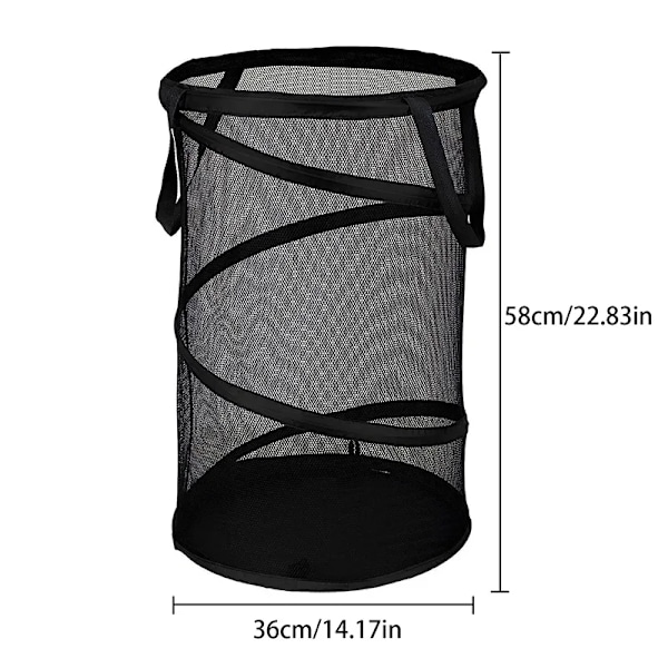 Högkvalitativ cylindrisk vikbar tvättkorg  nät korg hushåll stor kapacitet paket Multi funktionell och hållbar